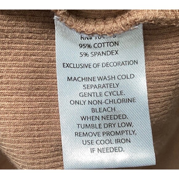 Light Brown Cropped Baby Tee Lettuce Trim Rhinestone Babe Size L Ribbed Y2K - Picture 9 of 12